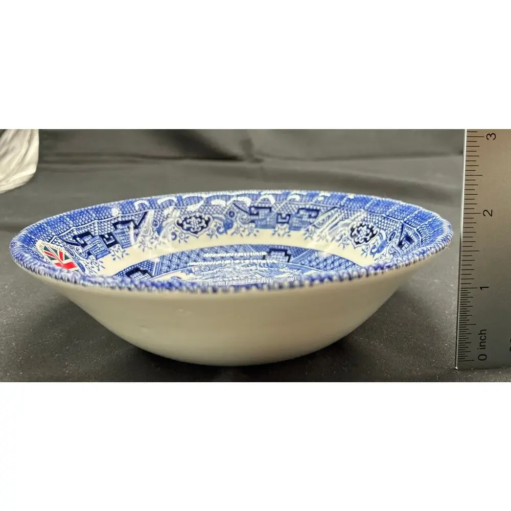 Blue Willow Made in England Two Serving Bowls Blue White 6.25